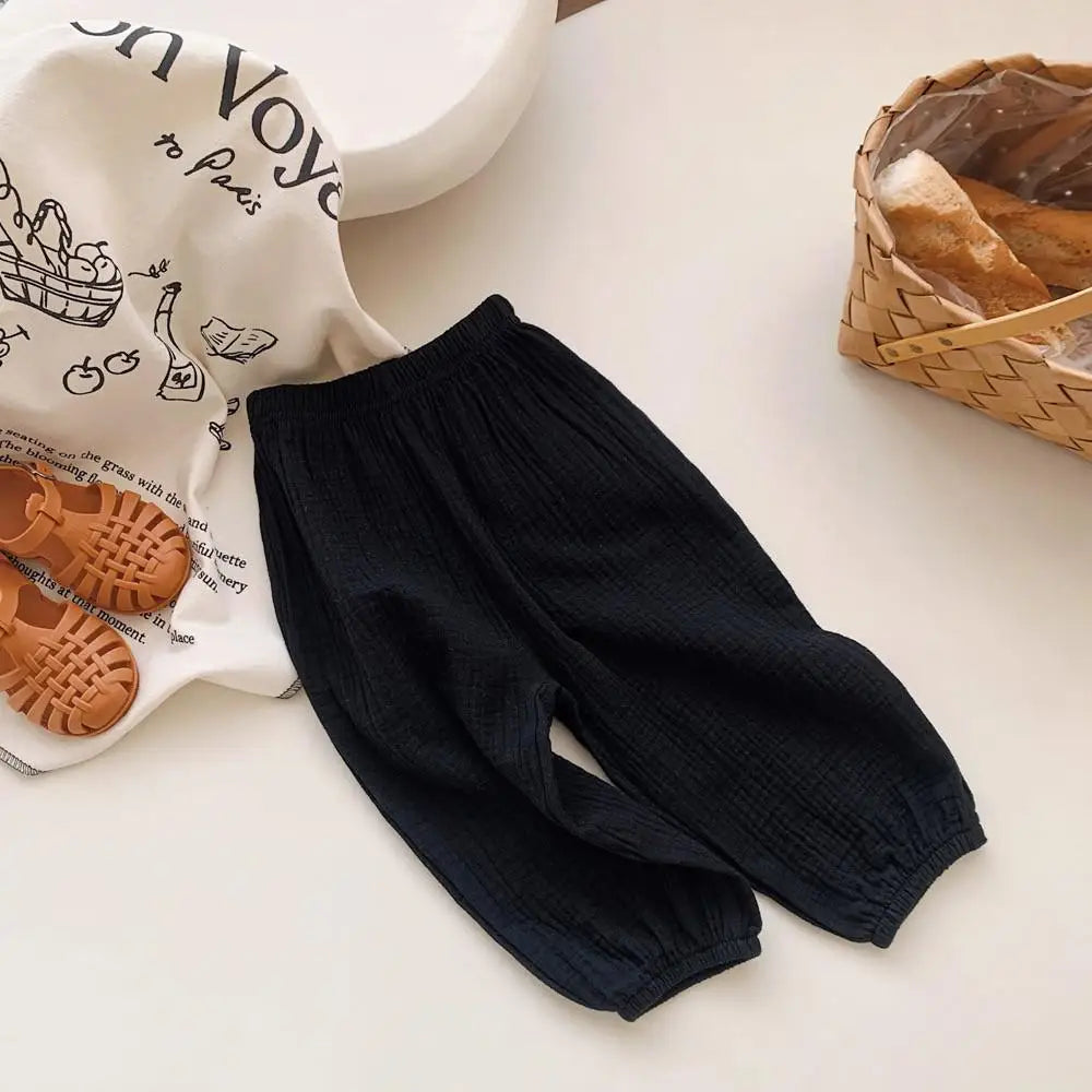 Spring Summer Mosquito Resistant Pants Toddler New Casual Loose Trousers Solid Color Pants Outer Wear Boys Girls Versatile Pants - TiniLoom