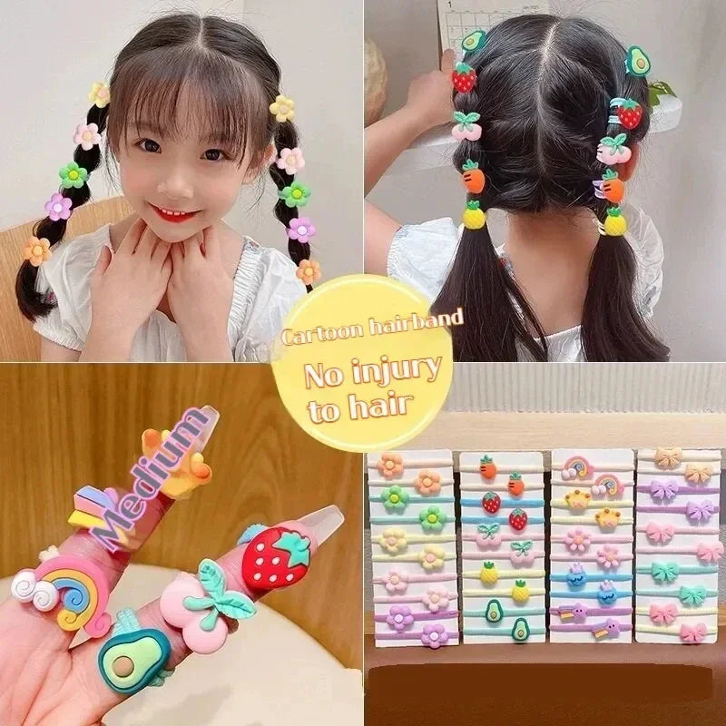 20-40 Pieces/Set Rubber Band for Children Cartoon Hair Band New Sweet Hair Rope Hair Accessories - TiniLoom