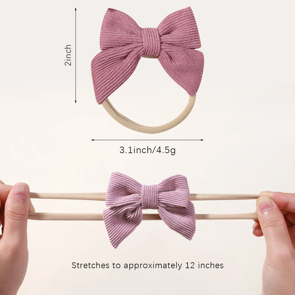 5Pcs/Set Baby Elastic Headband Newborn Flower Lace Bowknot Nylon Hair Bands for Girls Infant Toddler Soft Hair Accessories Gift