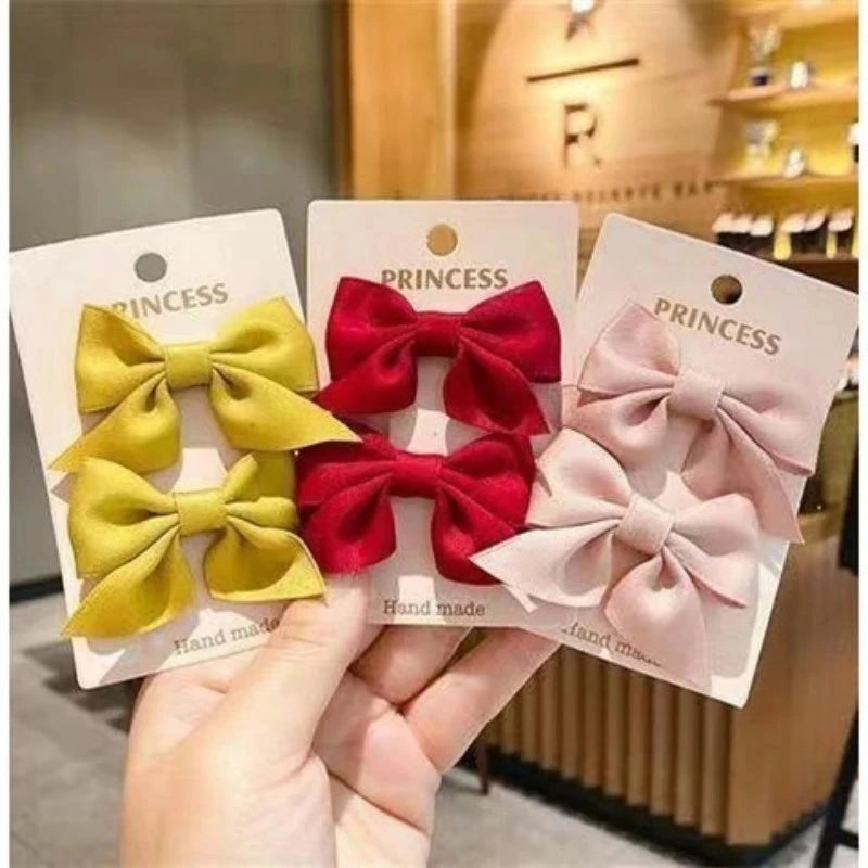 2 Piece Bow Hair Clip Elegant Flower Hair Clips For Kids Ladies Set Hairpin Hair Accessories Korean Style Bair Accessories - TiniLoom
