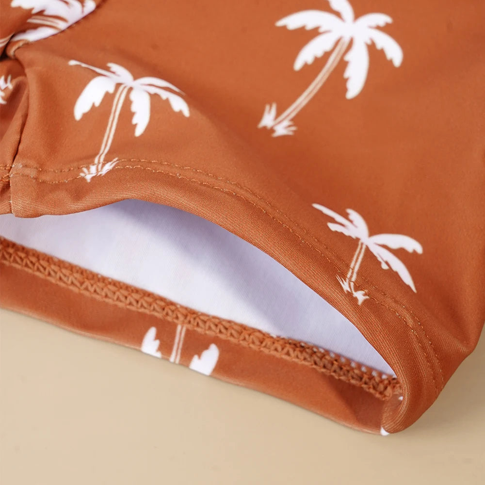 Kangobaby #My Soft Life# 2pcs Set Boys Swimsuits Cool Print Summer Baby Swimwear Beach Surfing - TiniLoom