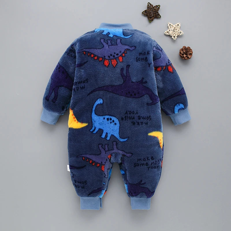 Newborn Baby Spring Winter Clothes Infant Jacket for Girls Jumpsuit for Boys Soft Flannel Bebe Romper Baby Clothes 0-18 Month - TiniLoom