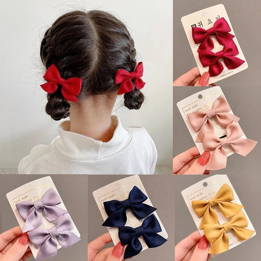 2 Piece Bow Hair Clip Elegant Flower Hair Clips For Kids Ladies Set Hairpin Hair Accessories Korean Style Bair Accessories - TiniLoom