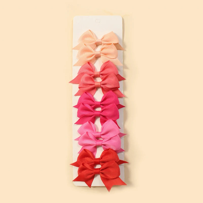 10Pcs Cute Bows Baby Hair Clips Candy Color Girls Princess Hairpins Barrettes Kids Hair Accessories - TiniLoom