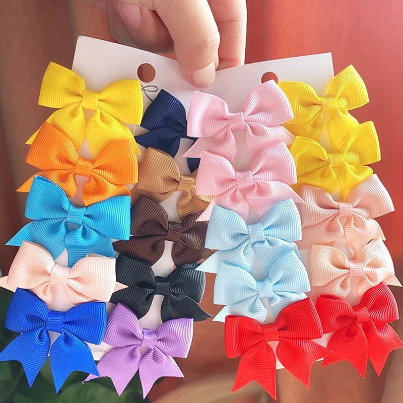 10Pcs Cute Bows Baby Hair Clips Candy Color Girls Princess Hairpins Barrettes Kids Hair Accessories - TiniLoom