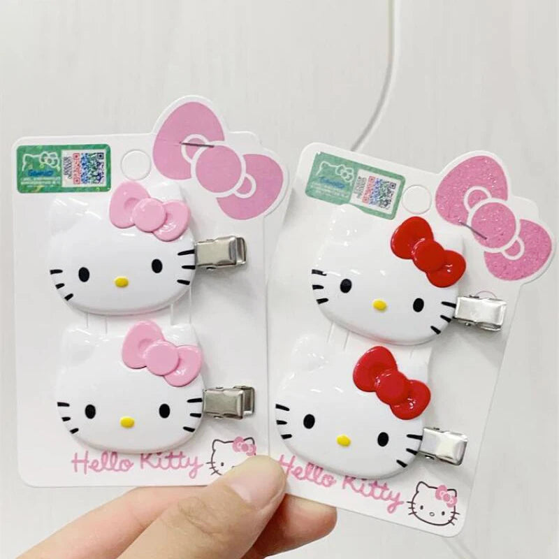 Kawaii Sanrio Hello Kitty Hairpin Girls Ornaments Anime Accessories Cartoon Headrope Scrunchies Hair Circle Headdress Hair Gifts - TiniLoom