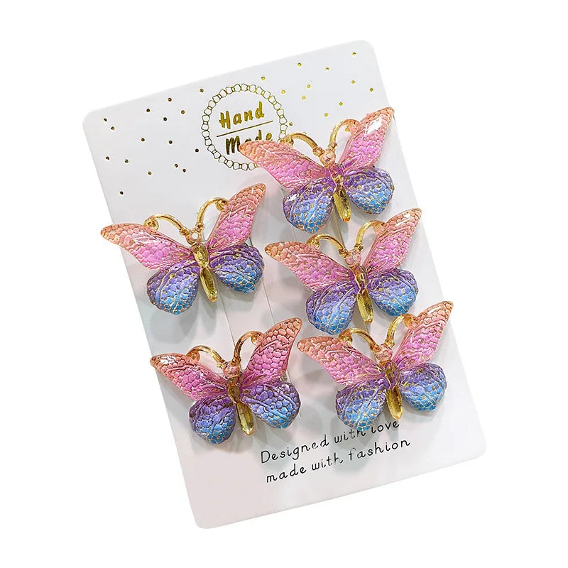 5PCS Cute Sweet Stereoscopic Color Gradient Baby Hairpins Kids Hair Clips Children Headwear Princess Barrette Girls Accessories - TiniLoom