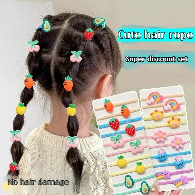 20-40 Pieces/Set Rubber Band for Children Cartoon Hair Band New Sweet Hair Rope Hair Accessories - TiniLoom