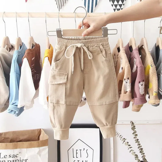 New Cargo Pants for 2-6 Years Old Solid Boys Casual Sport Pants Enfant Garcon Kids Children Trousers 2-8Years Clothes - TiniLoom