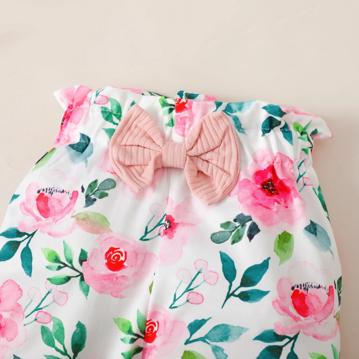 3PCS Baby Girl Clothes Set Long Sleeve Romper Top+Flowers Pant+Headband Spring&Autumn Lovely Outfit for Toddler Girl 0-18 Months - TiniLoom