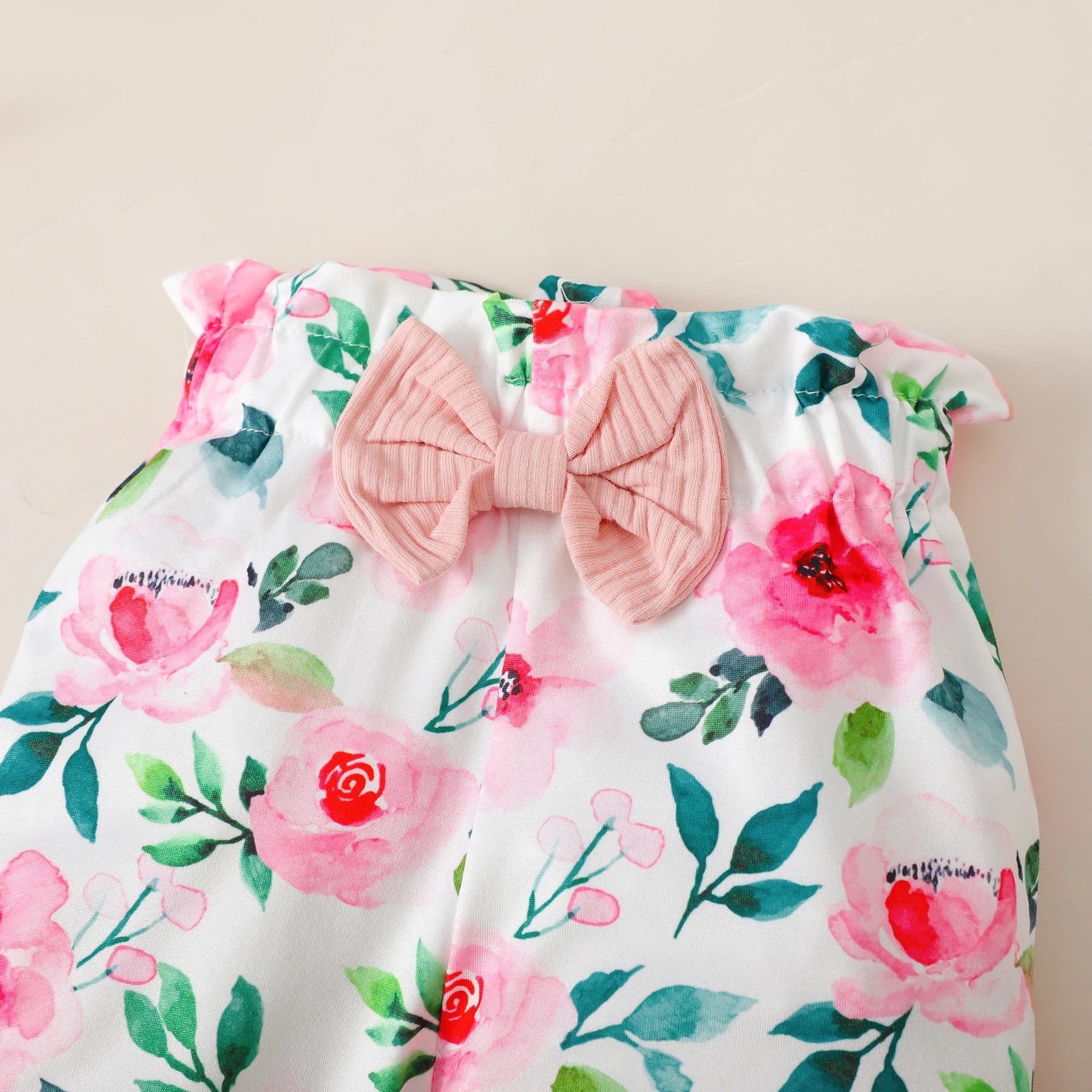 3PCS Baby Girl Clothes Set Long Sleeve Romper Top+Flowers Pant+Headband Spring&Autumn Lovely Outfit for Toddler Girl 0-18 Months - TiniLoom