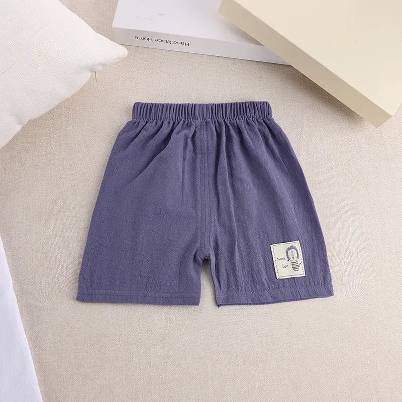 1 2 3 4 5 Years Kids Summer Shorts Boys Girls Korean Style Cotton and Linen Short Pants Toddler Little Children Cute Shorts - TiniLoom