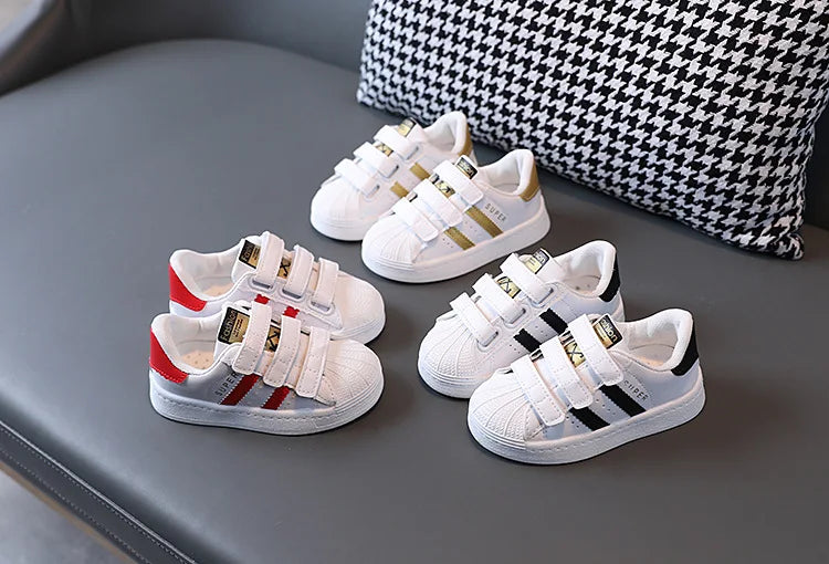 Children's Sneakers Kids Fashion Design White Non-slip Casual Shoes Boys Girls Hook Breathable Sneakers Toddler Outdoor Shoes - TiniLoom