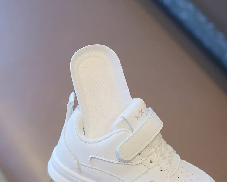 Children's White Shoes Spring and Autumn Kid's Sports Shoes Anti slip Lightweight Boys Board Shoes Soft Sole Baby Casual Shoes - TiniLoom
