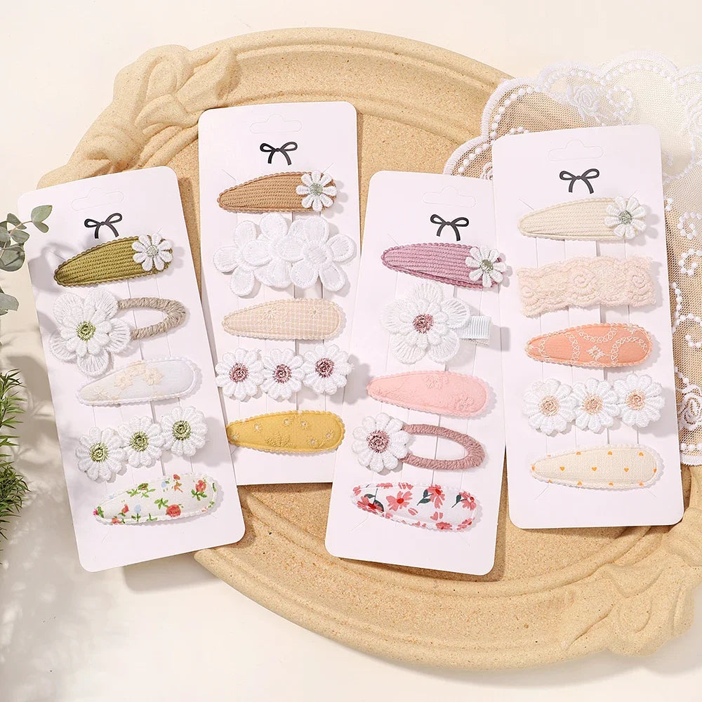 New 5Pcs BB Clips Set for Kids Hair Accessories Sweet Printe Hairbangs Hairclip Girls Barrette Ins Style Daisy Hairpin Ornaments - TiniLoom
