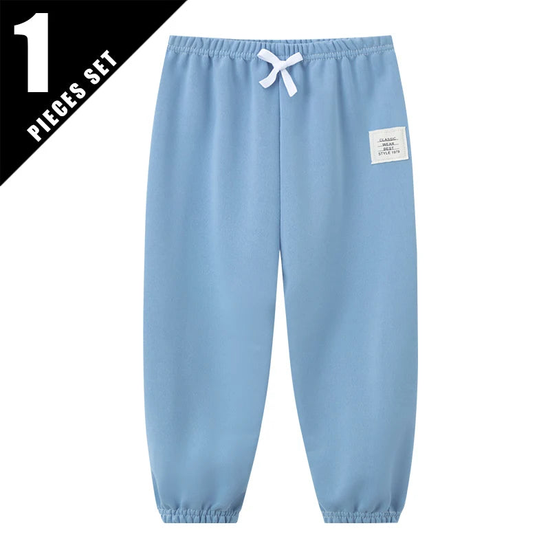 1/3 Pcs Four Seasons Children's Leisure Sports Pants Solid Color Basic Boy Running Holiday 9 Pants Girl Joker Comfortable Pants - TiniLoom