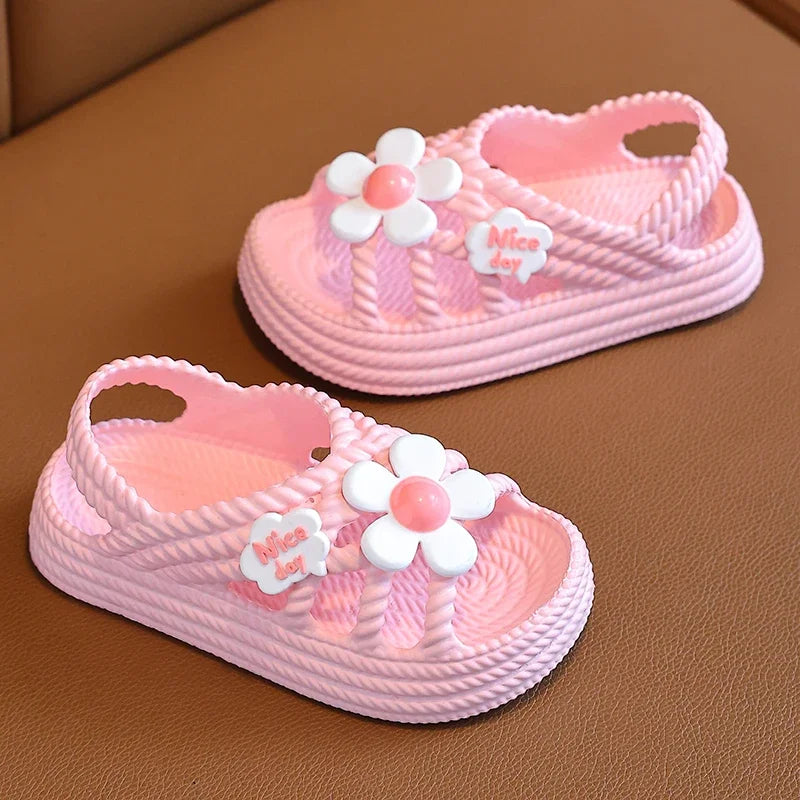 2025 New Children's Slippers Summer Girls and Boys Bathroom Home Anti slip Beach Shoes Soft Soled Baby Sandals - TiniLoom