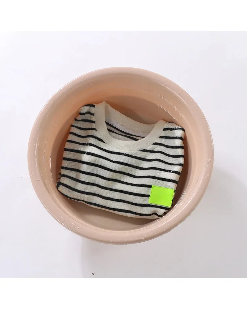 2Pcs Fashion Children Short Sleeve Shorts Sets Summer Kids Clothes Boys Baby Cotton Tee Pant Outfits Black and White Stripe - TiniLoom