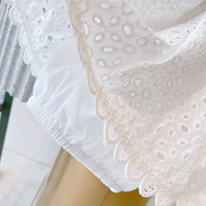 Girls 2024 Summer Clothing Sets Hollow Lace Suit Baby Casual Sleeveless T-shirt+Shorts Kids Clothing Sets Baby Clothes Outfits - TiniLoom