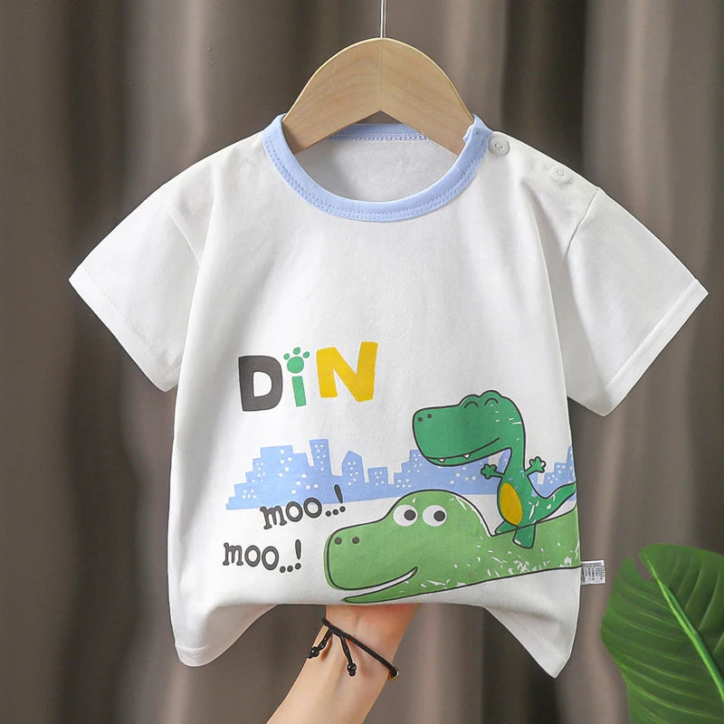 Kids Clothes T-Shirt  Children's Clothing  Boys Girls Summer Cartoon Tops Short Sleeve Clothes 100% Cotton Baby Clothing - TiniLoom