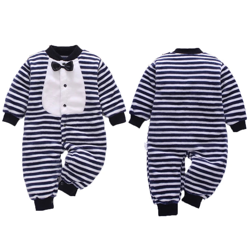 Newborn Baby Spring Winter Clothes Infant Jacket for Girls Jumpsuit for Boys Soft Flannel Bebe Romper Baby Clothes 0-18 Month - TiniLoom