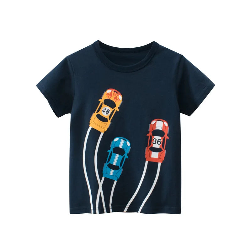 2-9 Years Children Short Sleeve T-shirts Korean Version Kids Clothing Boy Baby Cotton Tees Summer Cartoon Tops - TiniLoom