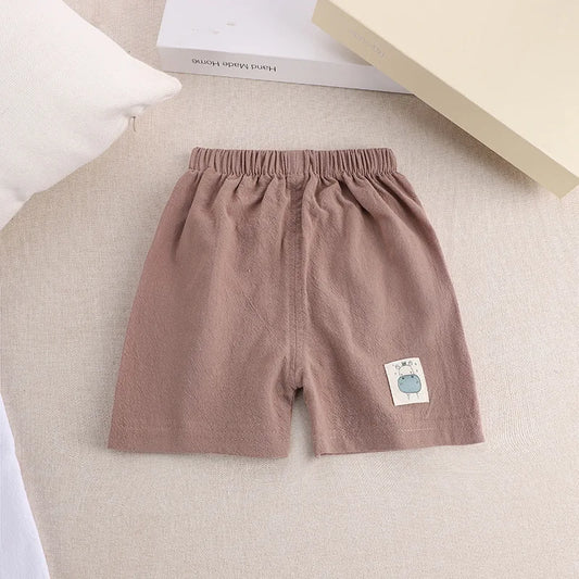 1 2 3 4 5 Years Kids Summer Shorts Boys Girls Korean Style Cotton and Linen Short Pants Toddler Little Children Cute Shorts - TiniLoom
