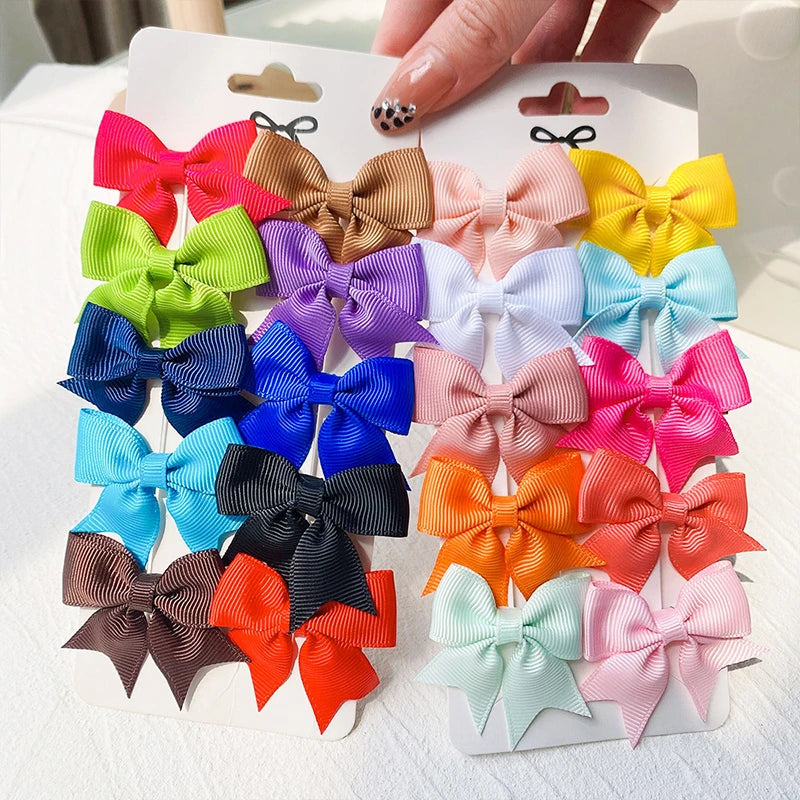 10Pcs Cute Bows Baby Hair Clips Candy Color Girls Princess Hairpins Barrettes Kids Hair Accessories - TiniLoom
