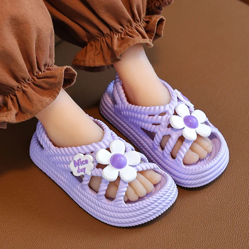 2025 New Children's Slippers Summer Girls and Boys Bathroom Home Anti slip Beach Shoes Soft Soled Baby Sandals - TiniLoom