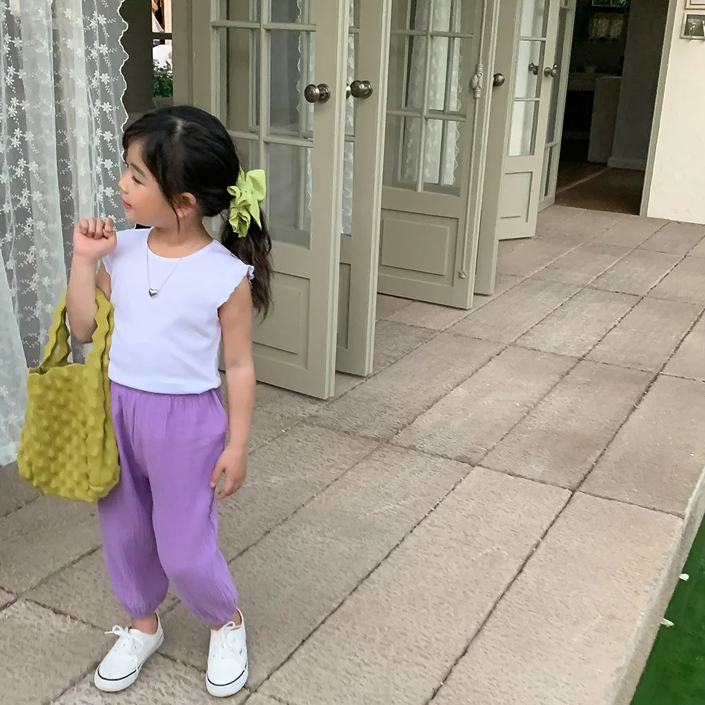 Spring Summer Mosquito Resistant Pants Toddler New Casual Loose Trousers Solid Color Pants Outer Wear Boys Girls Versatile Pants - TiniLoom