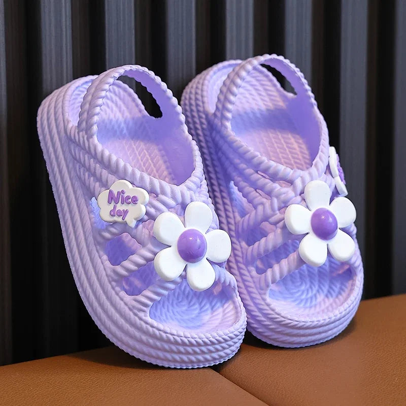 2025 New Children's Slippers Summer Girls and Boys Bathroom Home Anti slip Beach Shoes Soft Soled Baby Sandals - TiniLoom