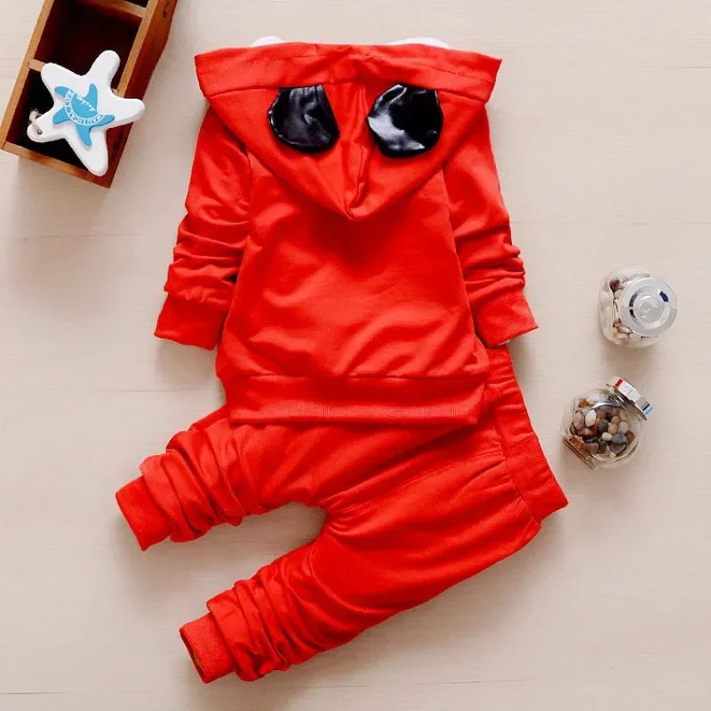 Spring and Autumn New Products Boys Clothes Set Cute Mickey Cotton Hooded Coat + T-shirt + Pants 3PCS Set Casual Kids Sportswear - TiniLoom