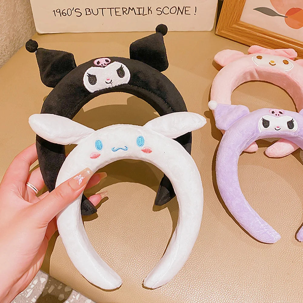 Sanrio Cinnamoroll Hairbands Melody Kuromi Pompompurin Hair Accessories Girl Face Wash Sports Headbands Girls Women Gifts - TiniLoom