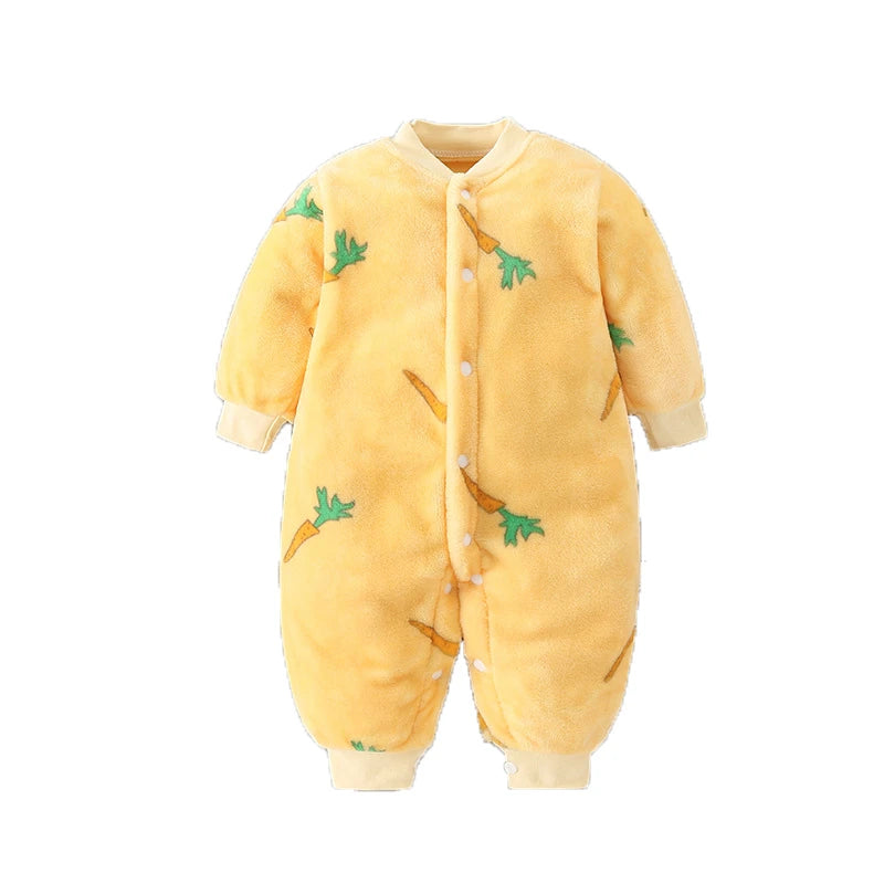 Newborn Baby Spring Winter Clothes Infant Jacket for Girls Jumpsuit for Boys Soft Flannel Bebe Romper Baby Clothes 0-18 Month - TiniLoom
