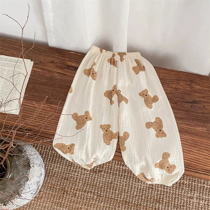 Spring Summer Mosquito Proof Pants For Boys Girls Full Printing Versatile Pants Outer Wear Toddler Casual Loose Thin Trousers - TiniLoom