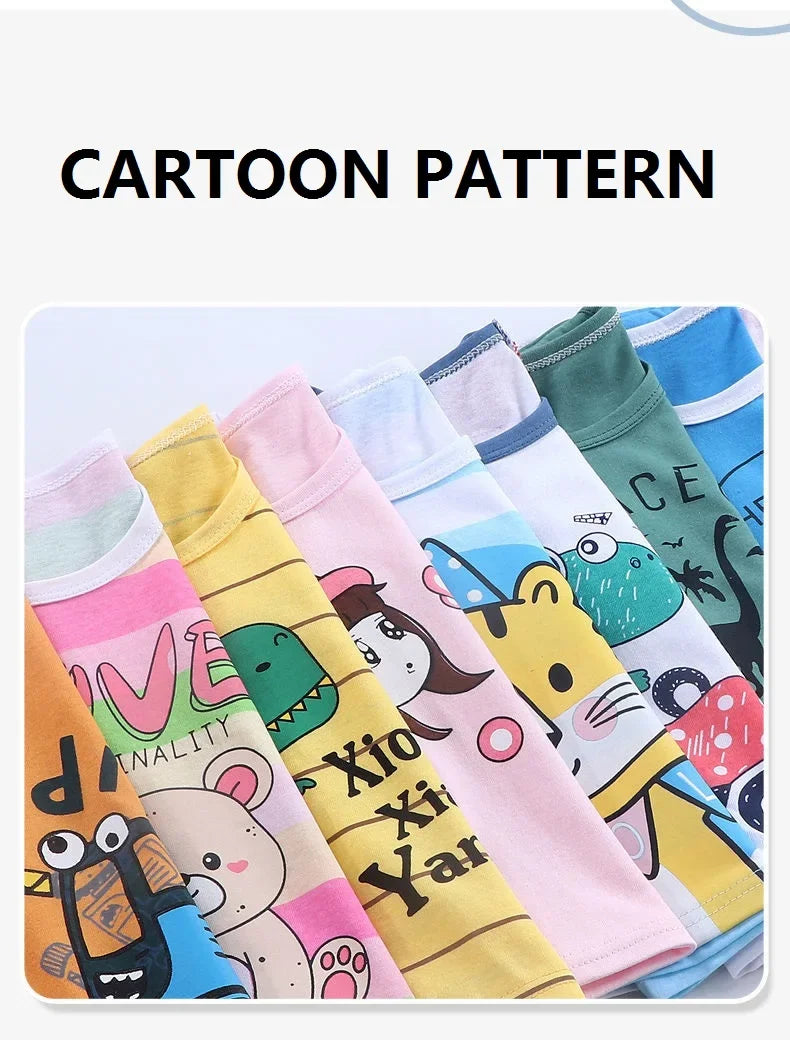 Kids Clothes T-Shirt  Children's Clothing  Boys Girls Summer Cartoon Tops Short Sleeve Clothes 100% Cotton Baby Clothing - TiniLoom