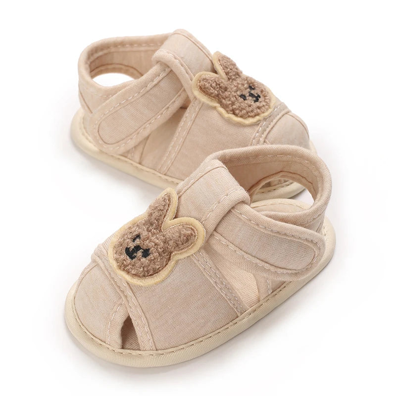 Cute Bear Soft Sole Comfortable Sandals for Infants and Toddlers Baotou Anti Kick First Step Shoes 0-18 Months