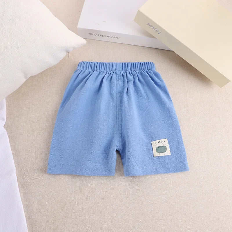 1 2 3 4 5 Years Kids Summer Shorts Boys Girls Korean Style Cotton and Linen Short Pants Toddler Little Children Cute Shorts - TiniLoom