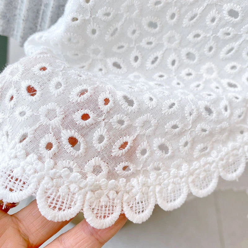 Girls 2024 Summer Clothing Sets Hollow Lace Suit Baby Casual Sleeveless T-shirt+Shorts Kids Clothing Sets Baby Clothes Outfits - TiniLoom