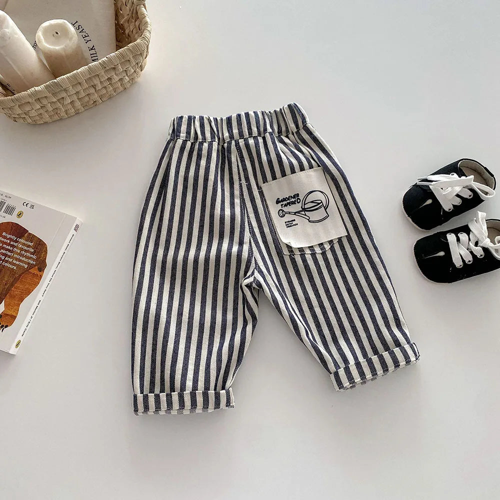 MILANCEL 1-5Y Children Jeans Boys Denim Pants Mid Waist Girls Trousers Fashion Kids Plaid Pants - TiniLoom