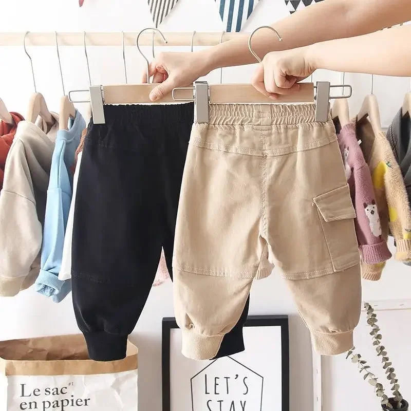 New Cargo Pants for 2-6 Years Old Solid Boys Casual Sport Pants Enfant Garcon Kids Children Trousers 2-8Years Clothes - TiniLoom