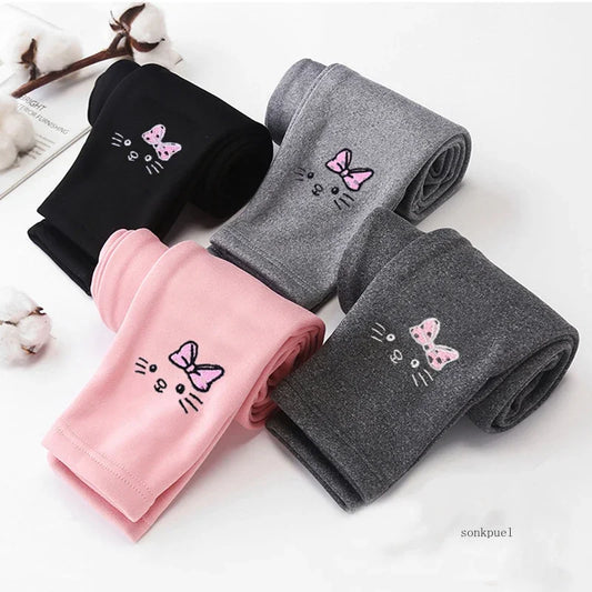 2-8Years Girls Leggings Autumn Winter Thick Warm Velvet Kids Leggings for Girls Children Bottom Part Pants Tights - TiniLoom