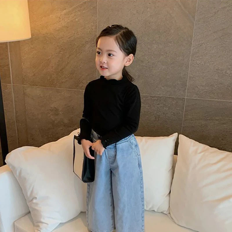Baby Girls T-shirts Long-sleeve T-shirt for 1-6 Years Old Delicate Cotton Soft Spring Autumn Infants Toddlers - TiniLoom