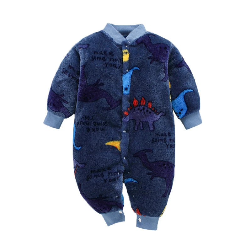 Newborn Baby Spring Winter Clothes Infant Jacket for Girls Jumpsuit for Boys Soft Flannel Bebe Romper Baby Clothes 0-18 Month - TiniLoom