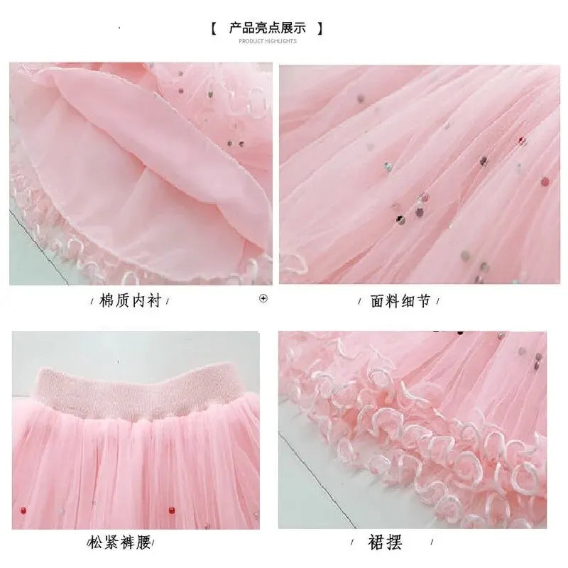 Cute Summer Girls Outfits Cartoon Cat T-shirt and Tutu Skirt 2pc/Set Girl Princess Clothes Suit Children Birthday Clothing - TiniLoom