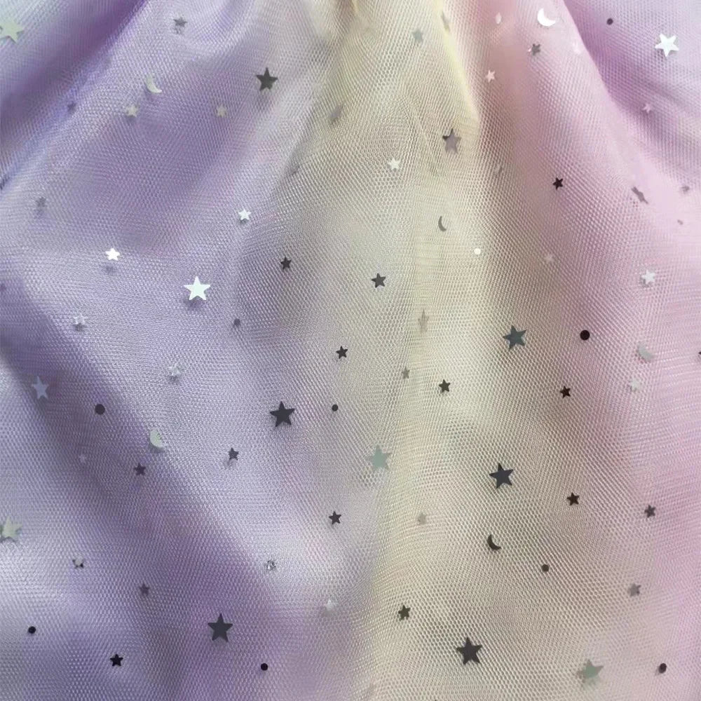 Baby Girls Dress Children Cartoon Mesh Star Sequins Princess Dress Kids Flying Sleeve Skirt For Daily Halloween Birthday Gift - TiniLoom