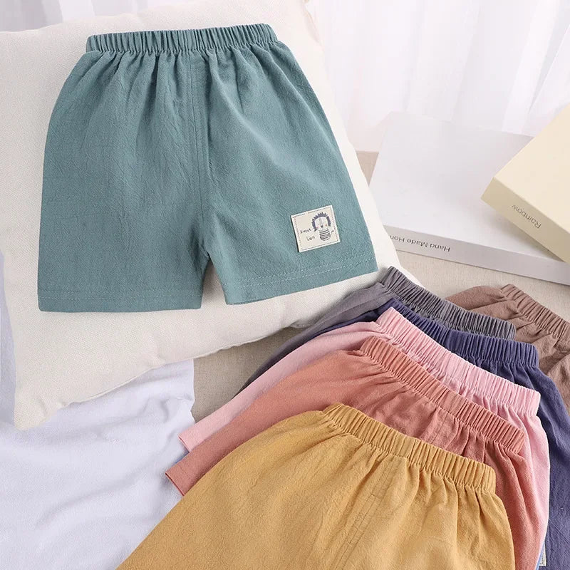 1 2 3 4 5 Years Kids Summer Shorts Boys Girls Korean Style Cotton and Linen Short Pants Toddler Little Children Cute Shorts - TiniLoom