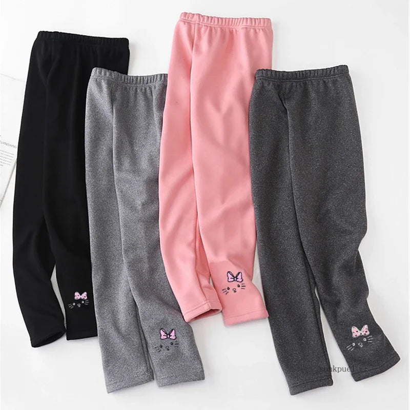 2-8Years Girls Leggings Autumn Winter Thick Warm Velvet Kids Leggings for Girls Children Bottom Part Pants Tights - TiniLoom