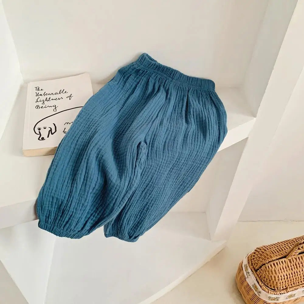 Spring Summer Mosquito Resistant Pants Toddler New Casual Loose Trousers Solid Color Pants Outer Wear Boys Girls Versatile Pants - TiniLoom
