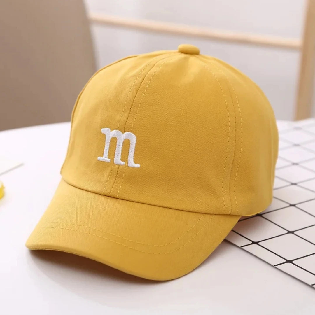 Girls Boy Adjustable Hat Children's Kid Baseball Cap Sunscreen Baby Hat Hip Hop M Letter Embroidered Kids Caps 1-6-8-12-15 Years - TiniLoom